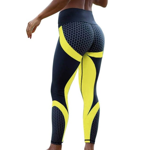 Honeycomb Printed Yoga Pants